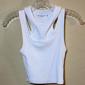 Abercrombie & Fitch Classic Ribbed White Tank Top - A&F Soft Collection - XXS